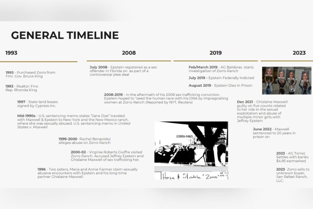 On Thursday, state lawmakers presented a proposal to the Courts, Corrections and Justice Interim Committee to create a commission to probe the alleged sexual abuse and human trafficking of young girls at the Zorro Ranch, a property in Stanley, New Mexico, that Epstein had owned since 1993.