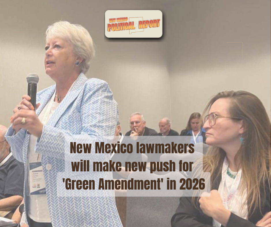 State Reps. Joanne Ferrary (D-Doña Ana Co.) and Tara Luján (D-Santa Fe) speak about the Green Amendment in 2023 / Source: Rep. Ferrary