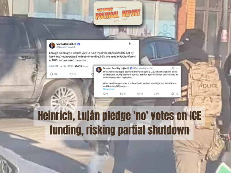 New Mexico’s Heinrich, Luján pledge ‘NO’ votes on ICE funding, risking partial shutdown