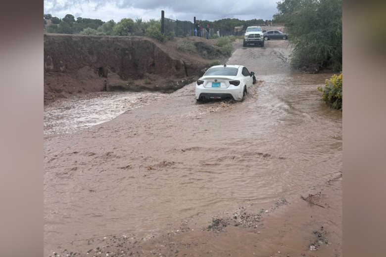 Lt. Gov. Howie Morales, filling in for Gov. Michelle Lujan Grisham, who is out of state, signed five executive orders Wednesday declaring a state of emergency due to flooding across New Mexico. (Santa Fe Police Department.)