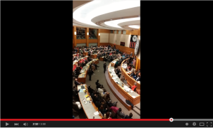 John Pinto sings The Potato Song in front of a joint session of the New Mexico Legislature.