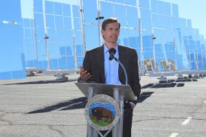 U.S. Senator Martin Heinrich at the announcement of the approval of the SunZia transmission line in January, 2015. Photo via Martin Heinrich's office