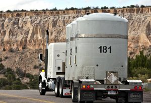 Shipment of waste from Los Alamos National Labs to WIPP.  Photo Credit: Los Alamos National Laboratory cc