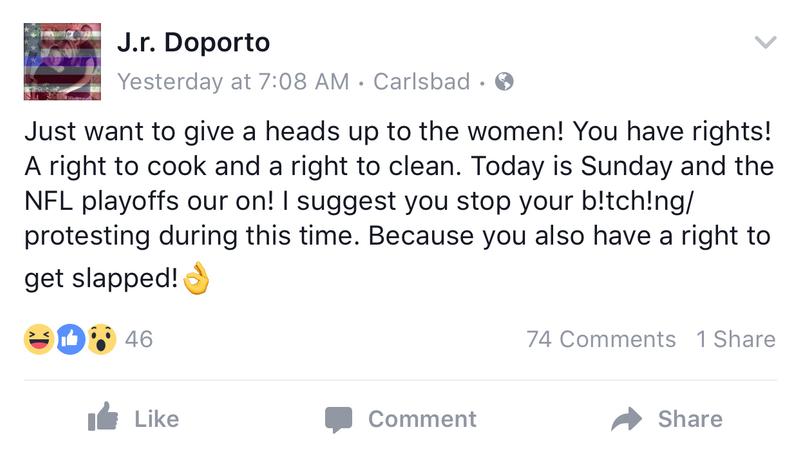Carlsbad city councilor on Facebook: Women ‘have a right to get slapped’