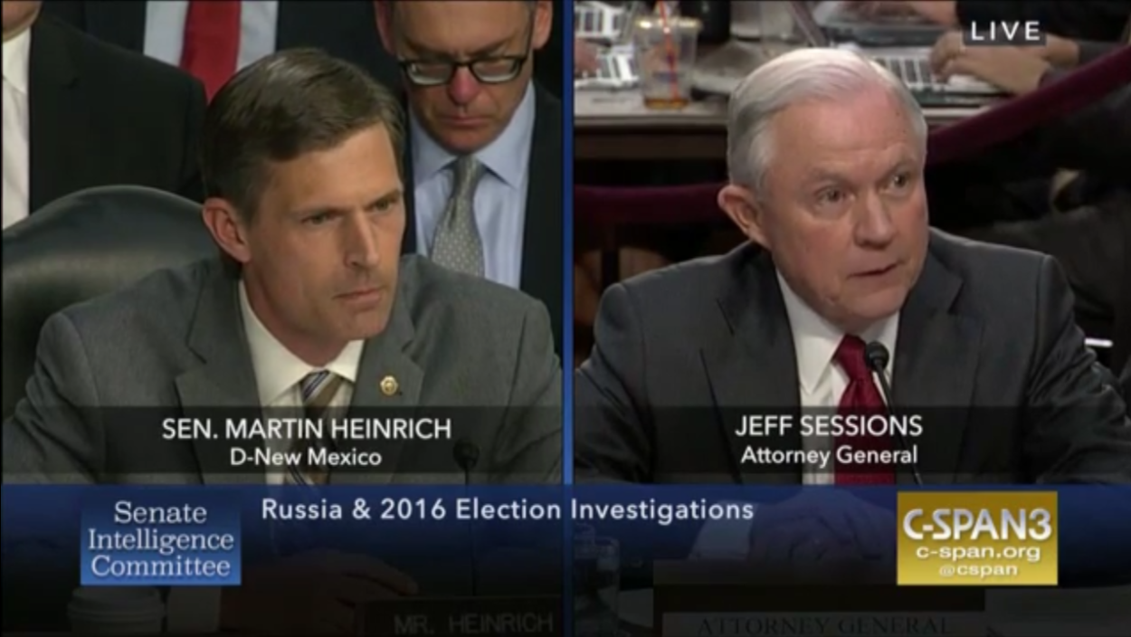 Heinrich spars with Sessions over refusal to answer questions
