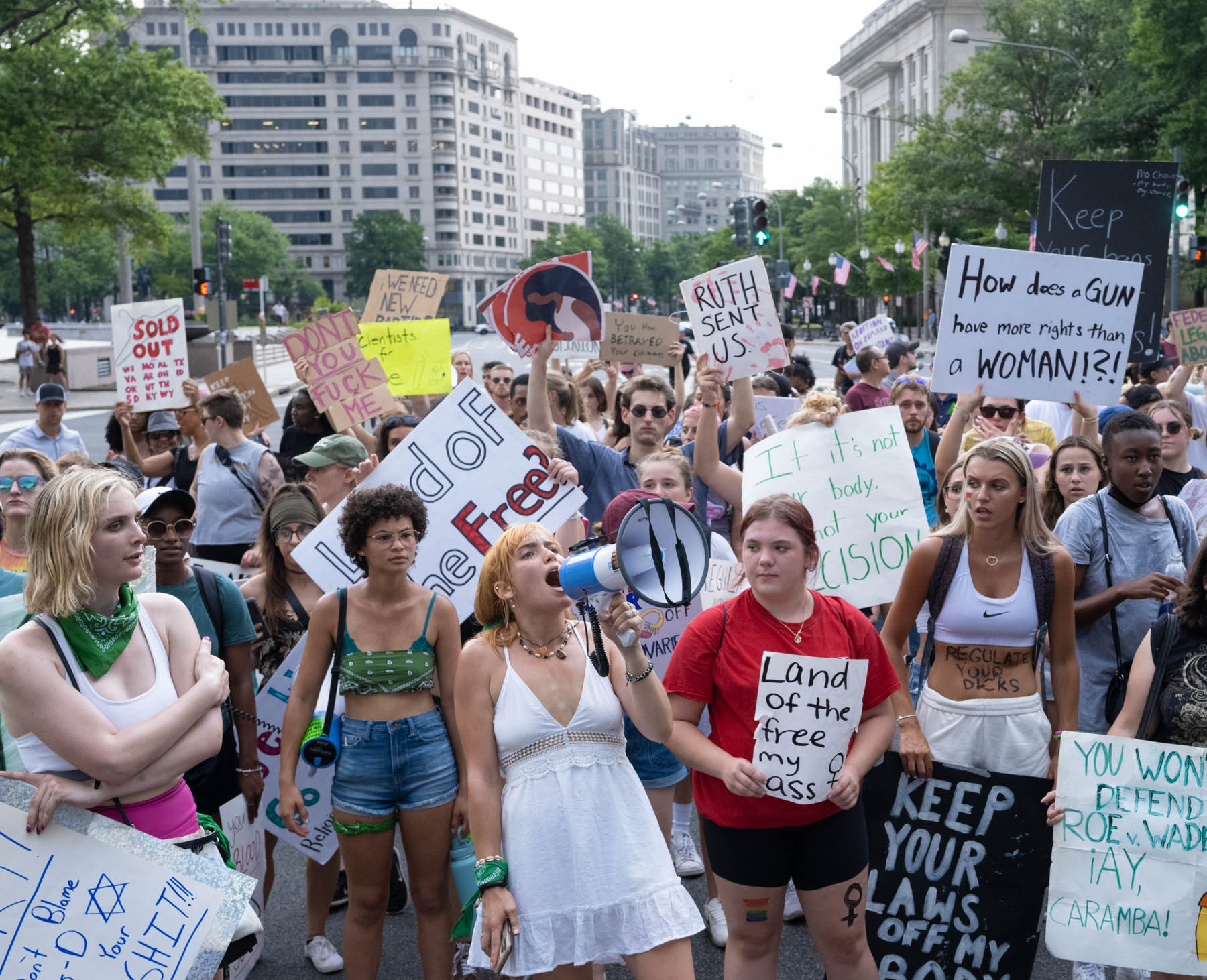 Washington D.C. abortion rights rally marches to blockaded Pennsylvania Avenue