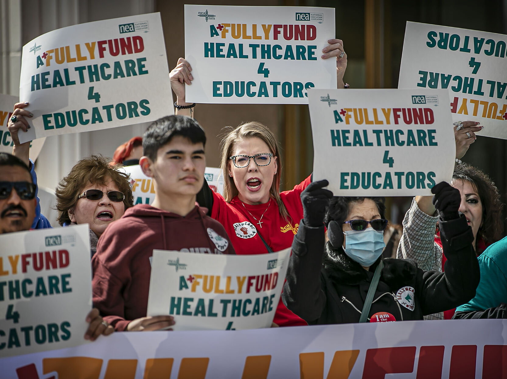 Teachers demand full funding for insurance premiums in Roundhouse rally