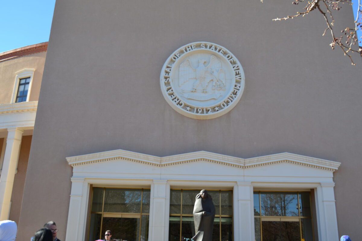 Outside the Roundhouse in Santa Fe.