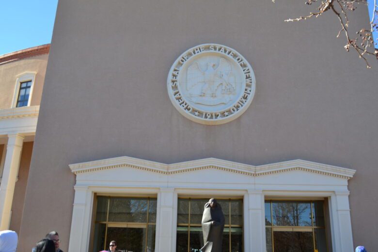 Outside the Roundhouse in Santa Fe.