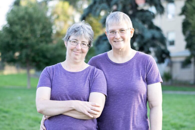 Cinda Gillilan (right) pictured with her partner.