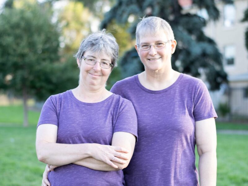 Cinda Gillilan (right) pictured with her partner.