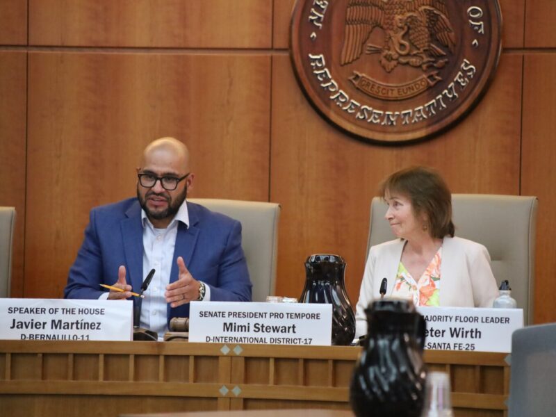 New Mexico House Speaker Javier Martínez and Senate President Pro Tem Mimi Stewart and the rest of the Legislative Council on Monday voted to create the Federal Infrastructure Funds and Stability Interim Committee. (Photo by Austin Fisher / Source NM)