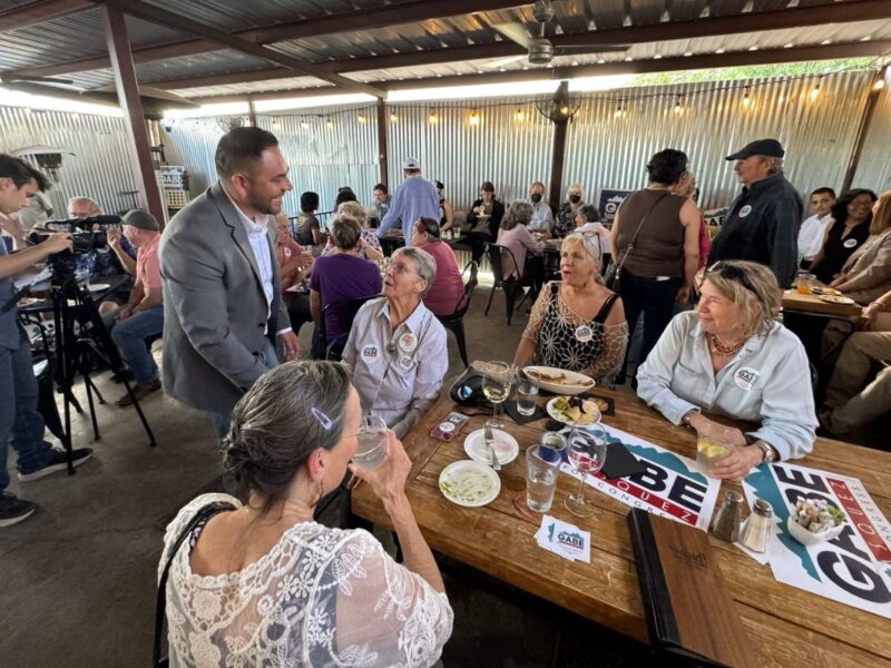 U.S. Rep. Gabe Vasquez announced his 2026 re-election bid over the weekend, touring his sprawling southern New Mexico district with campaign stops in Albuquerque's West Side, Los Lunas, Truth or Consequences and Mesilla.