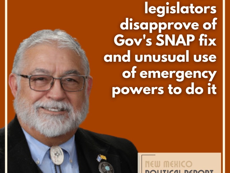 State GOP legislators disapprove of Gov’s SNAP fix and unusual use of emergency powers to fund it