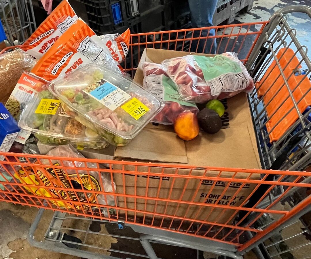 Shoppers fill baskets at the Storehouse Food Bank in Downtown ABQ