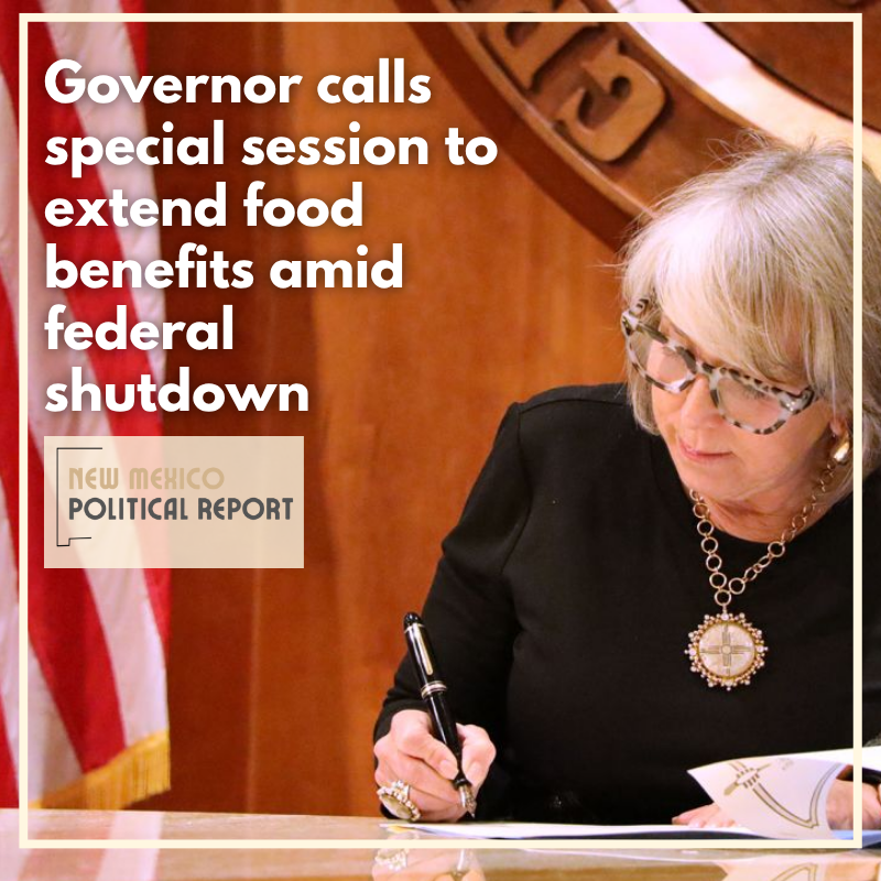 Governor calls special session to extend food benefits amid federal shutdown