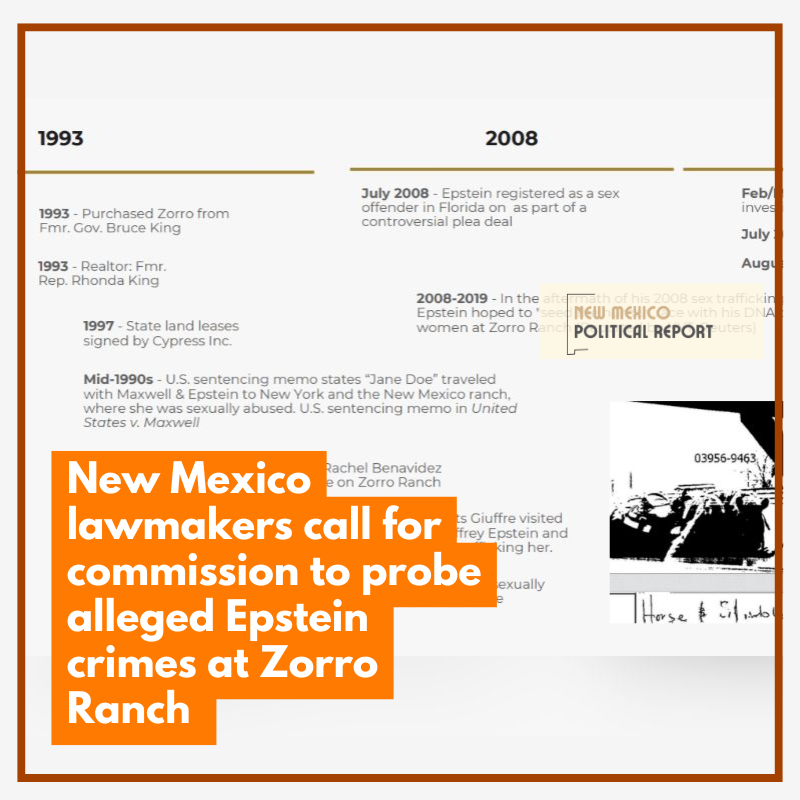 New Mexico lawmakers call for commission to probe alleged Epstein crimes at Zorro Ranch 