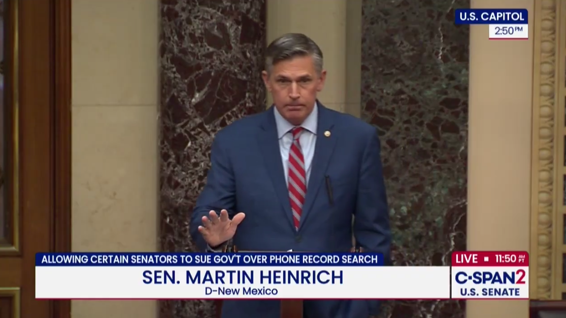 U.S. Sen. Martin Heinrich speaks on the floor of the Senate (C-SPAN)