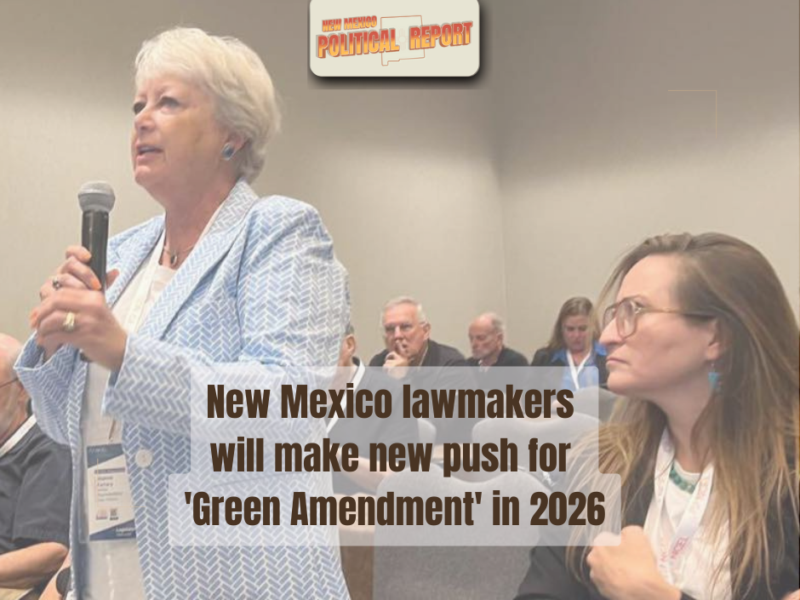 State Reps. Joanne Ferrary (D-Doña Ana Co.) and Tara Luján (D-Santa Fe) speak about the Green Amendment in 2023 / Source: Rep. Ferrary