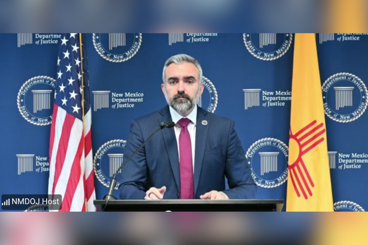 Attorney General Raúl Torrez speaks at a press conference Friday after Jurors in state District Court found Friday that Meta Platforms Inc., formerly Facebook Inc., willfully violated New Mexico's Unfair Practices Act 43,899,720 times by misleading users about their data, misinformation, hate speech and more. Each violation carries a penalty of up to $5,000, which puts Meta's maximum exposure at roughly $219.5 billion.