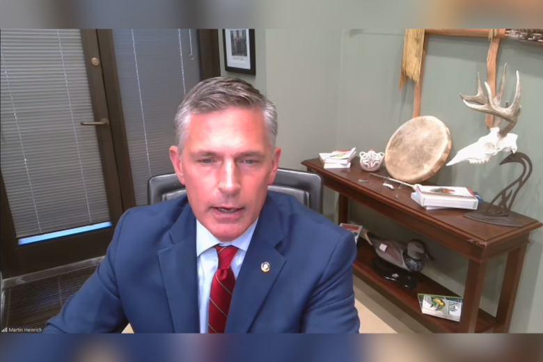 Sen. Martin Heinrich speaks during a press conference Wednesday.