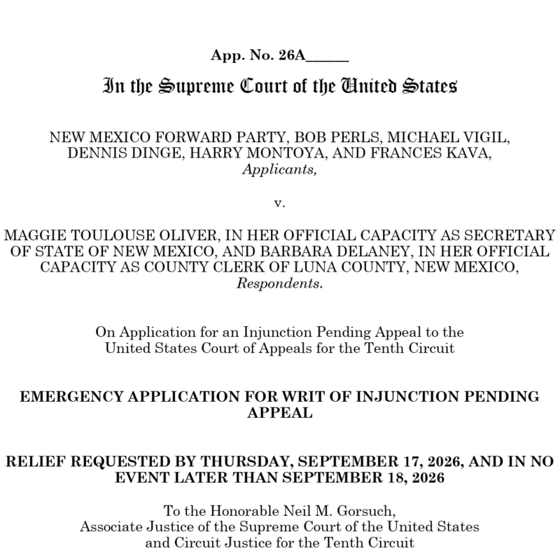 Forward Party seeks emergency U.S. Supreme Court intervention to get candidates on Nov. ballots