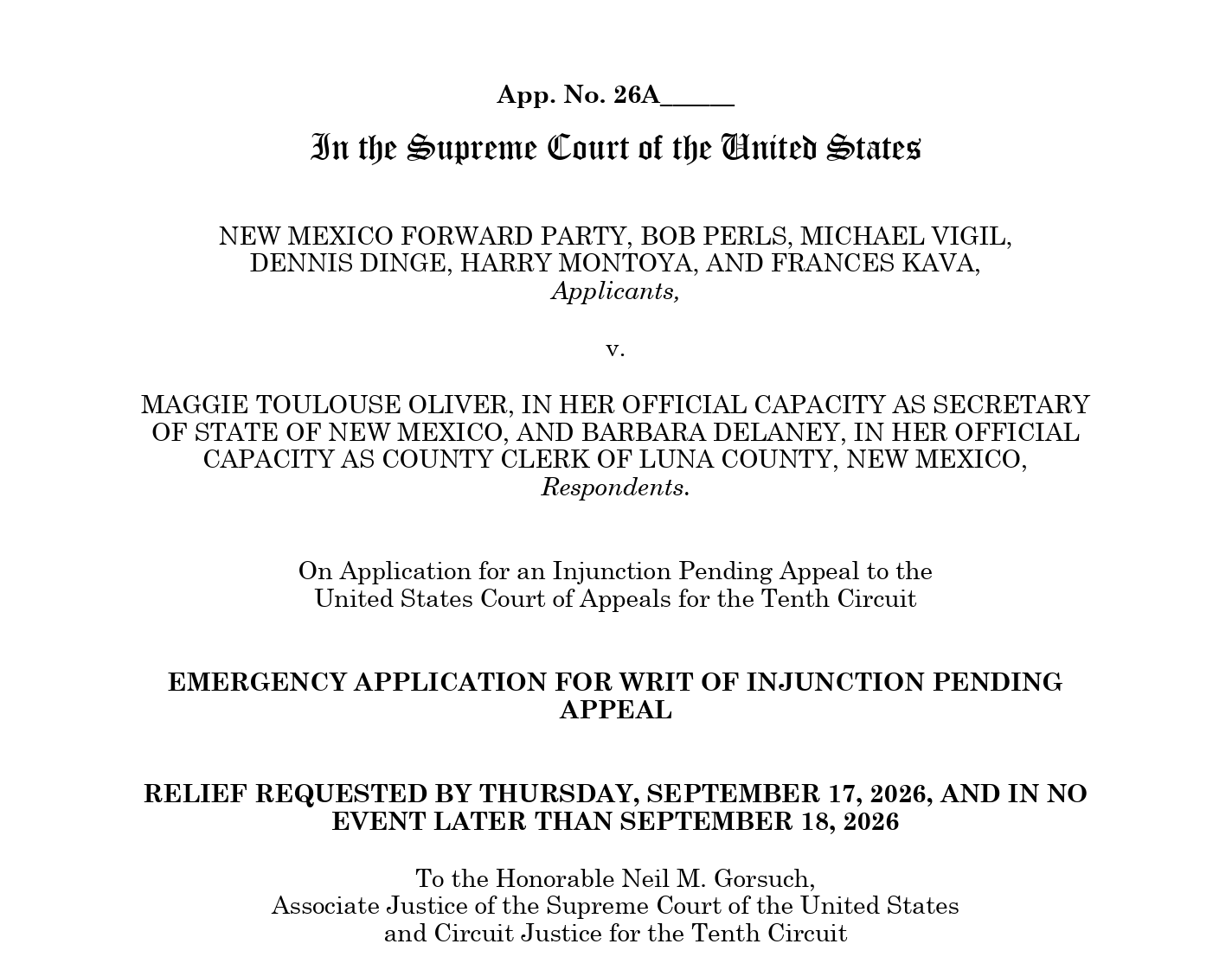 Forward Party seeks emergency U.S. Supreme Court intervention to get candidates on Nov. ballots